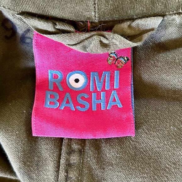 Romi Basha ‘Good Vibes’ Green Military Style utility Jacket m/l - Picture 5 of 6